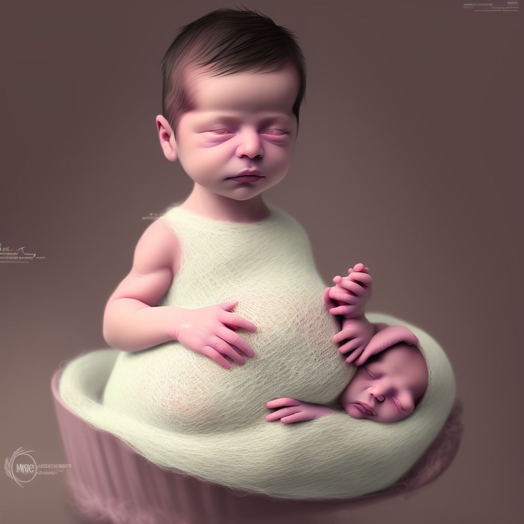 Newborn small for gestational age, 1500-1749 grams digital illustration