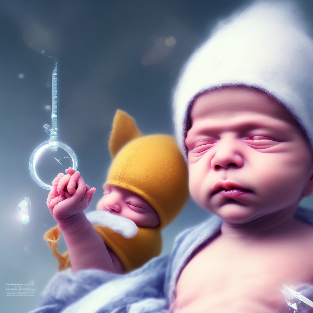 Extremely low birth weight newborn, unspecified weight digital illustration