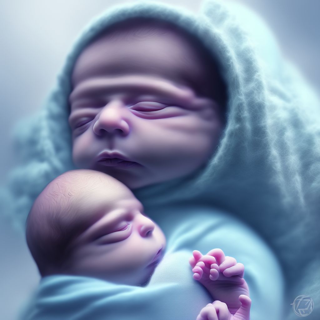 Extremely low birth weight newborn, 750-999 grams digital illustration