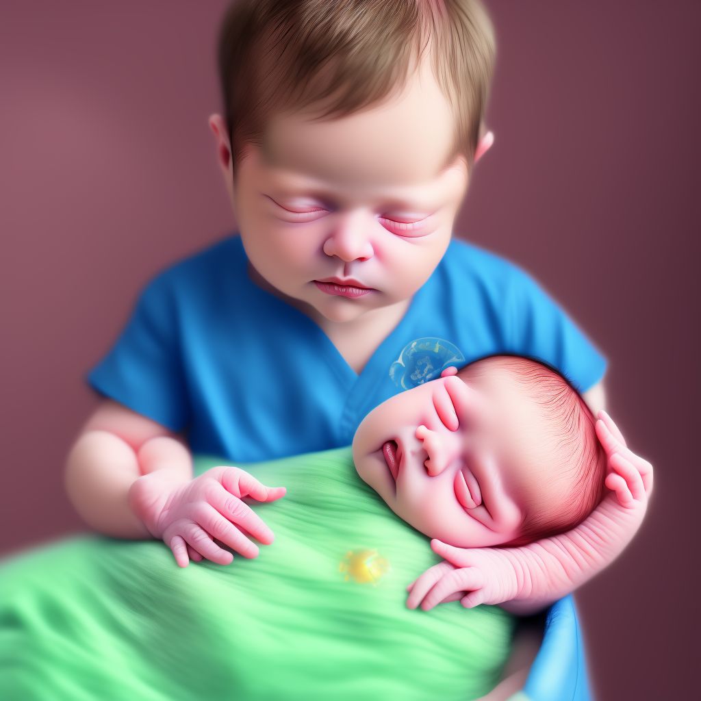 Exceptionally large newborn baby digital illustration