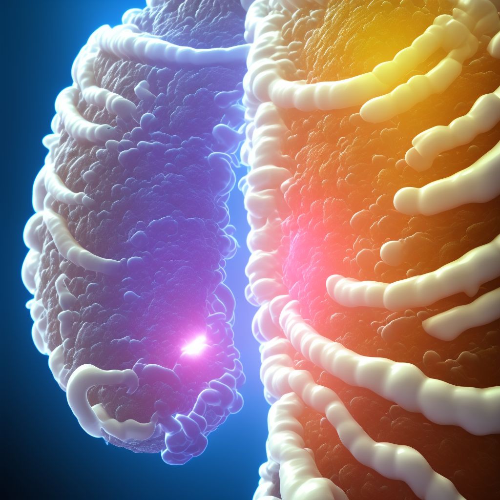 Intestinal obstruction due to inspissated milk digital illustration