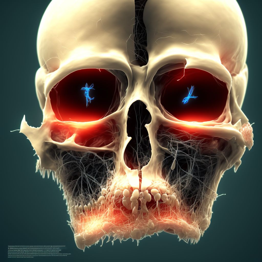 Wide cranial sutures of newborn digital illustration