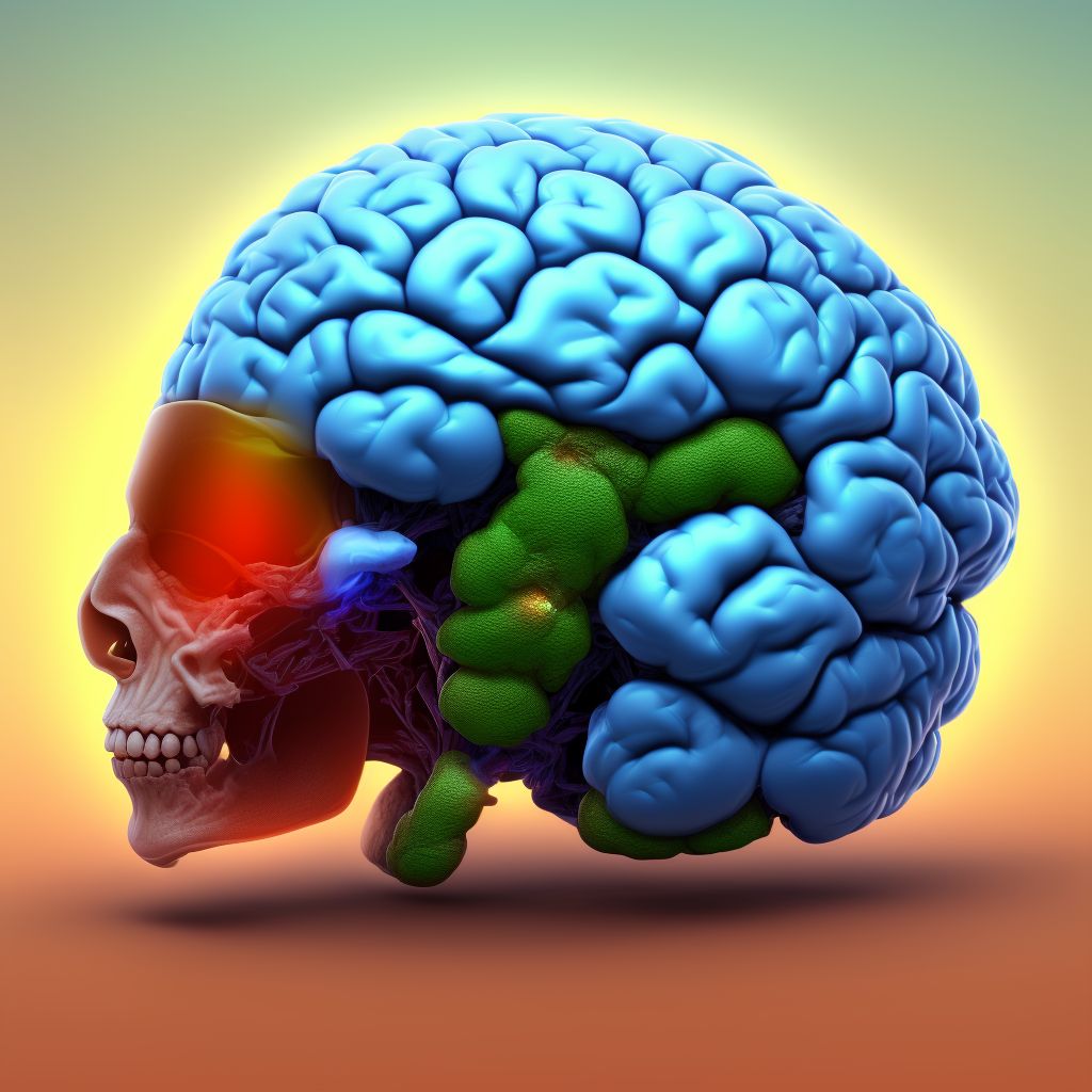 Occipital encephalocele digital illustration