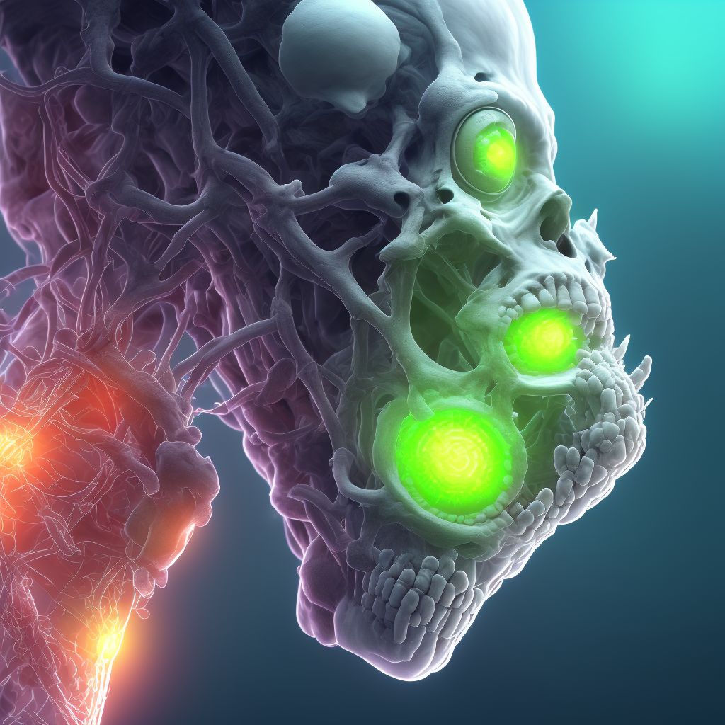 Cervical spina bifida with hydrocephalus digital illustration