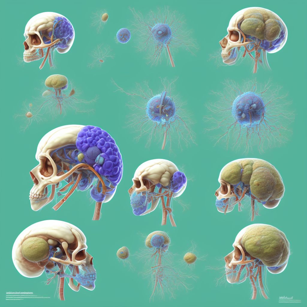 Unspecified spina bifida with hydrocephalus digital illustration