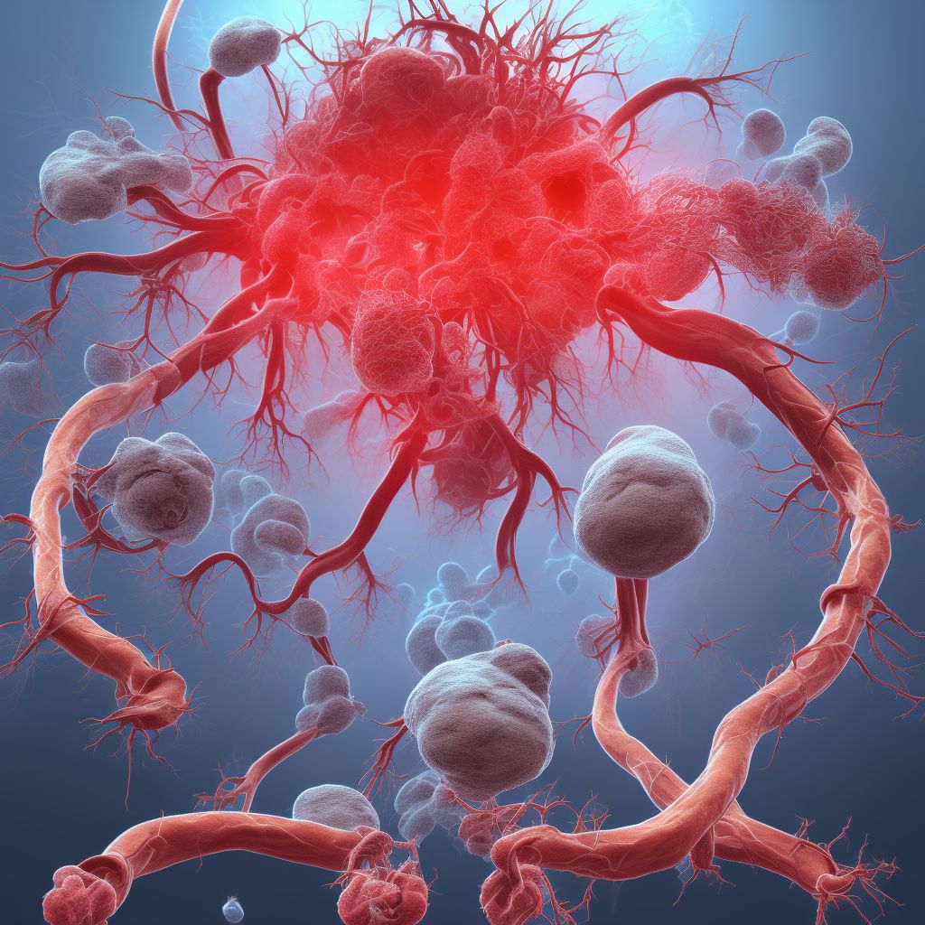 Arteriovenous malformation of precerebral vessels digital illustration