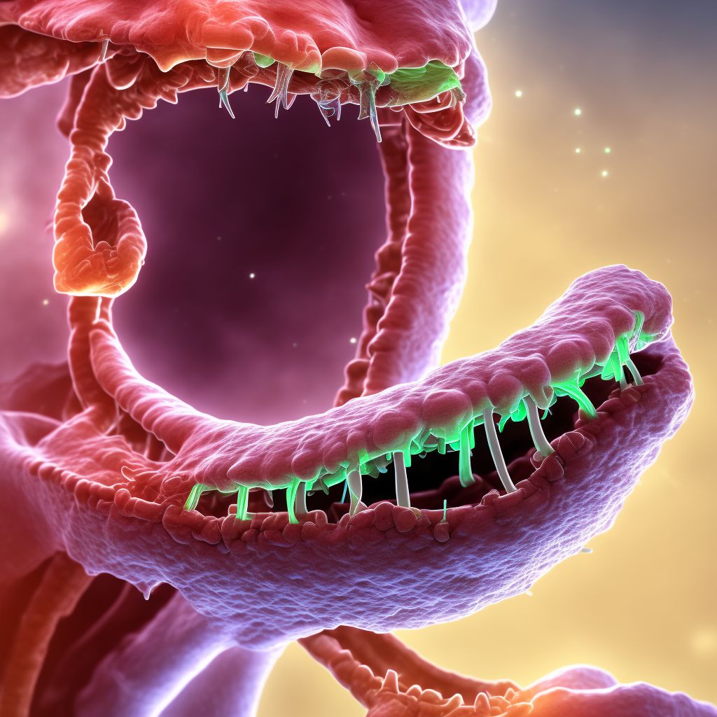 Atresia of esophagus with tracheo-esophageal fistula digital illustration