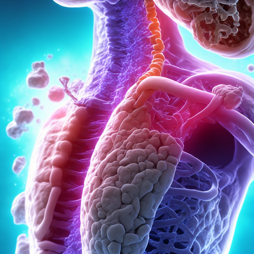 Congenital stenosis and stricture of esophagus digital illustration