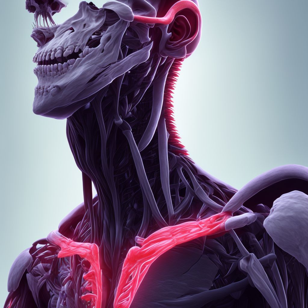 Congenital deformity of sternocleidomastoid muscle digital illustration