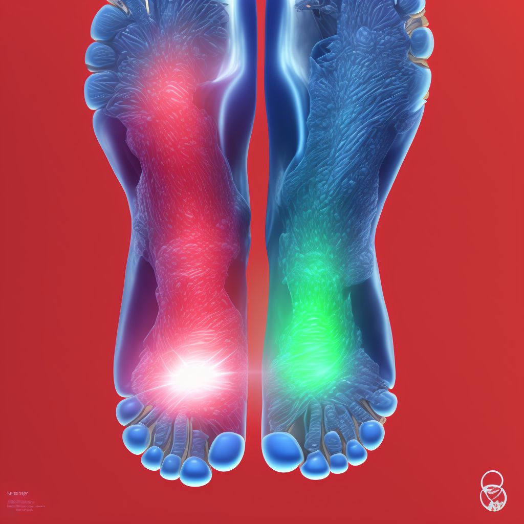 Fused toes, unspecified foot digital illustration