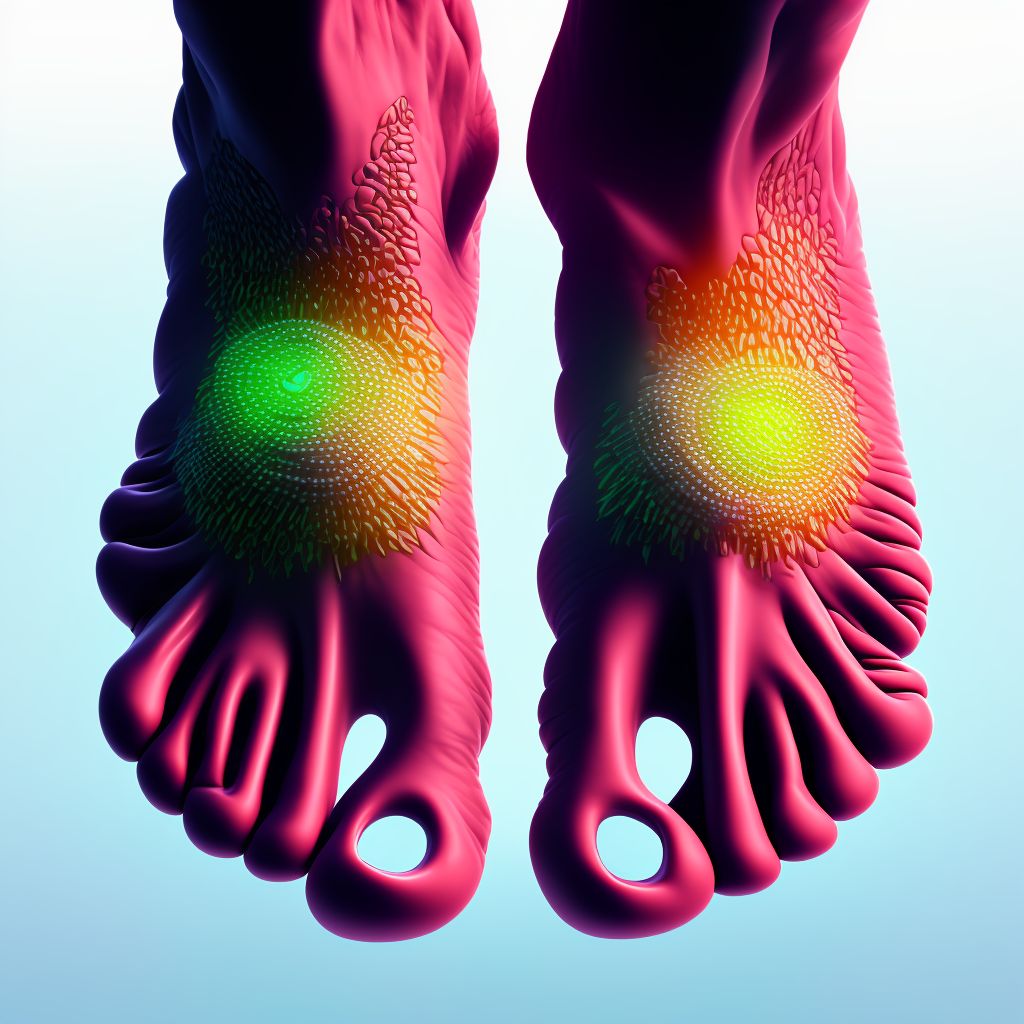 Fused toes, right foot digital illustration