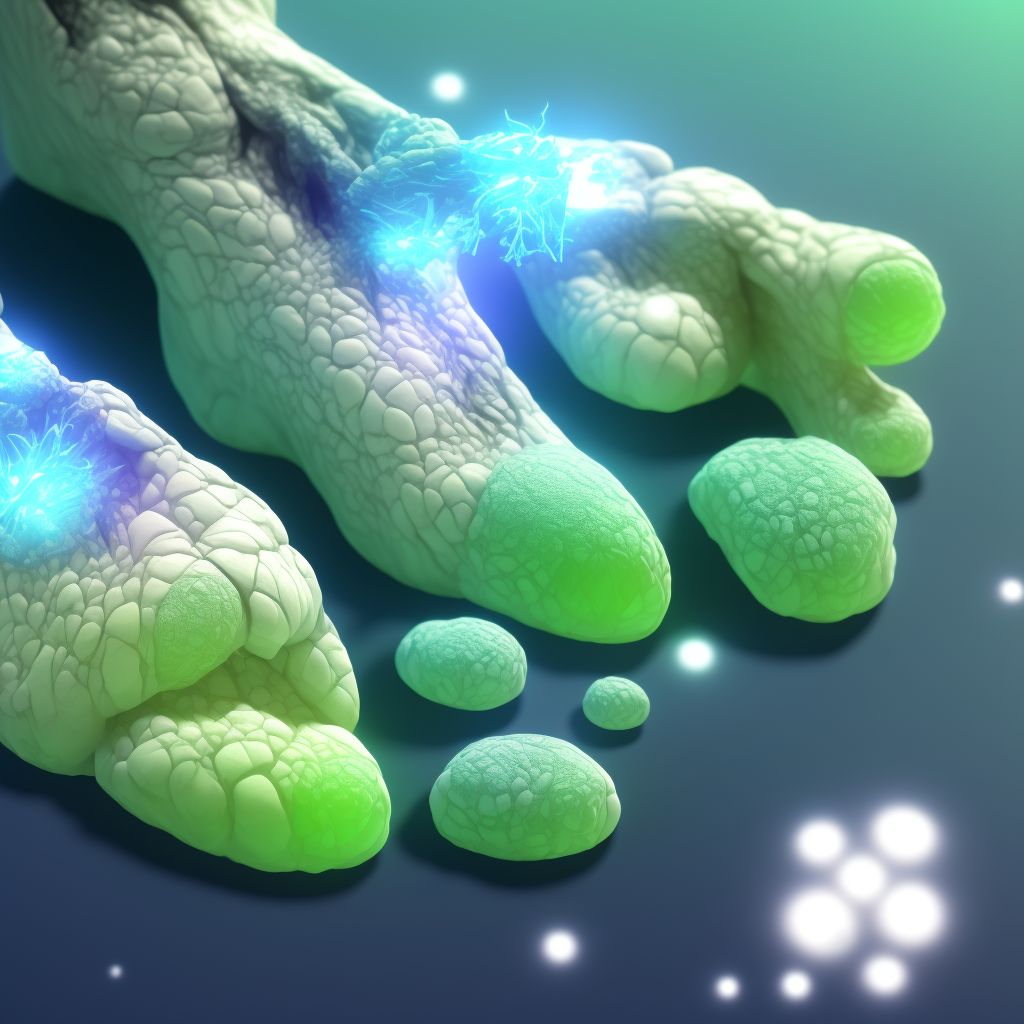 Fused toes, left foot digital illustration