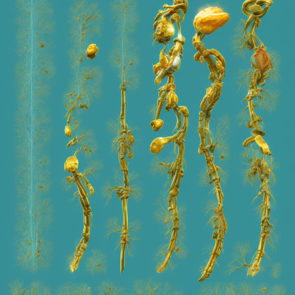 Congenital absence of both lower leg and foot, right lower limb digital illustration