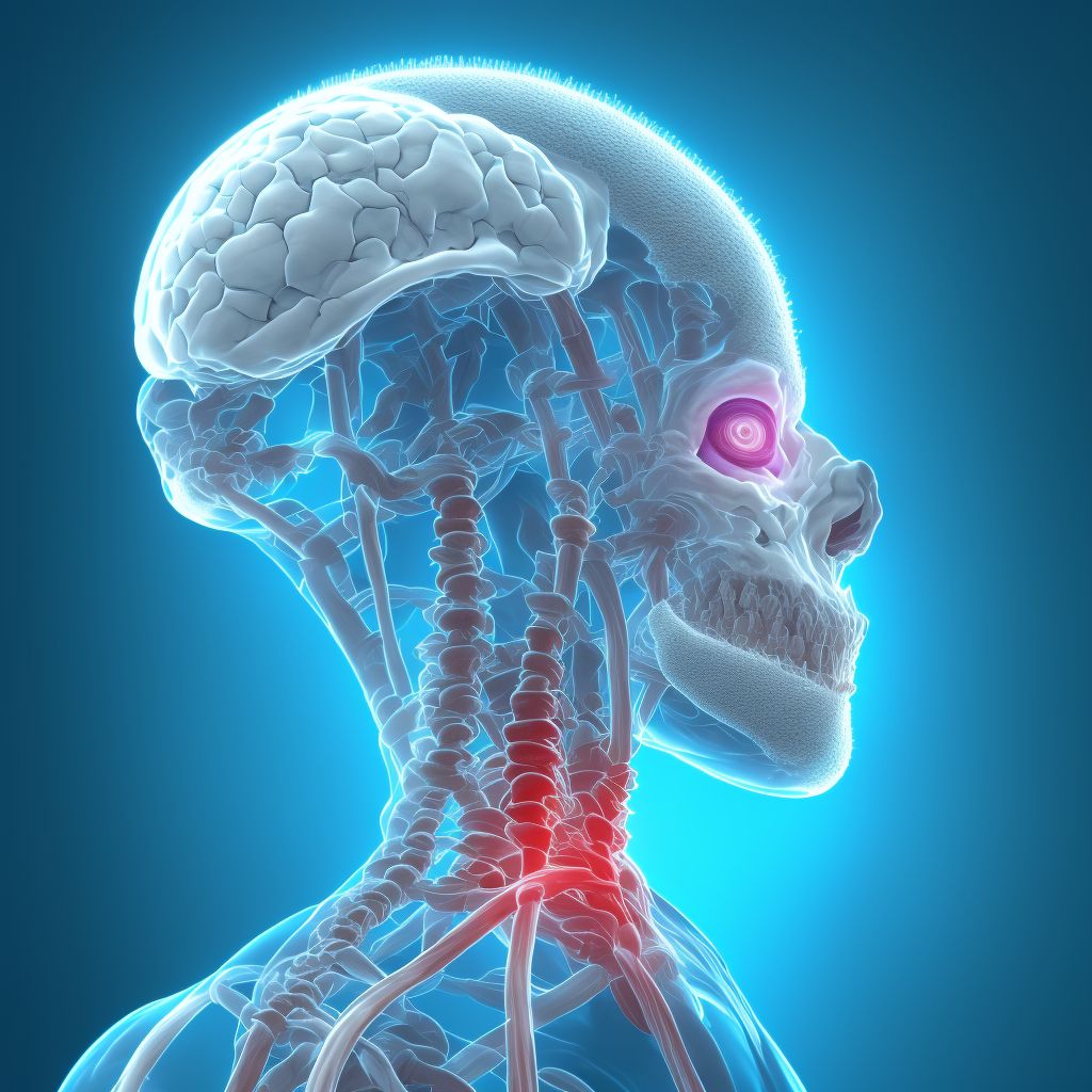 Congenital kyphosis, cervical region digital illustration