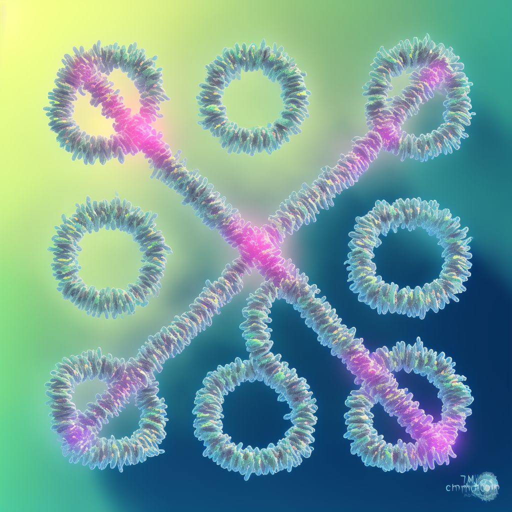 Chromosome replaced with ring, dicentric or isochromosome digital illustration