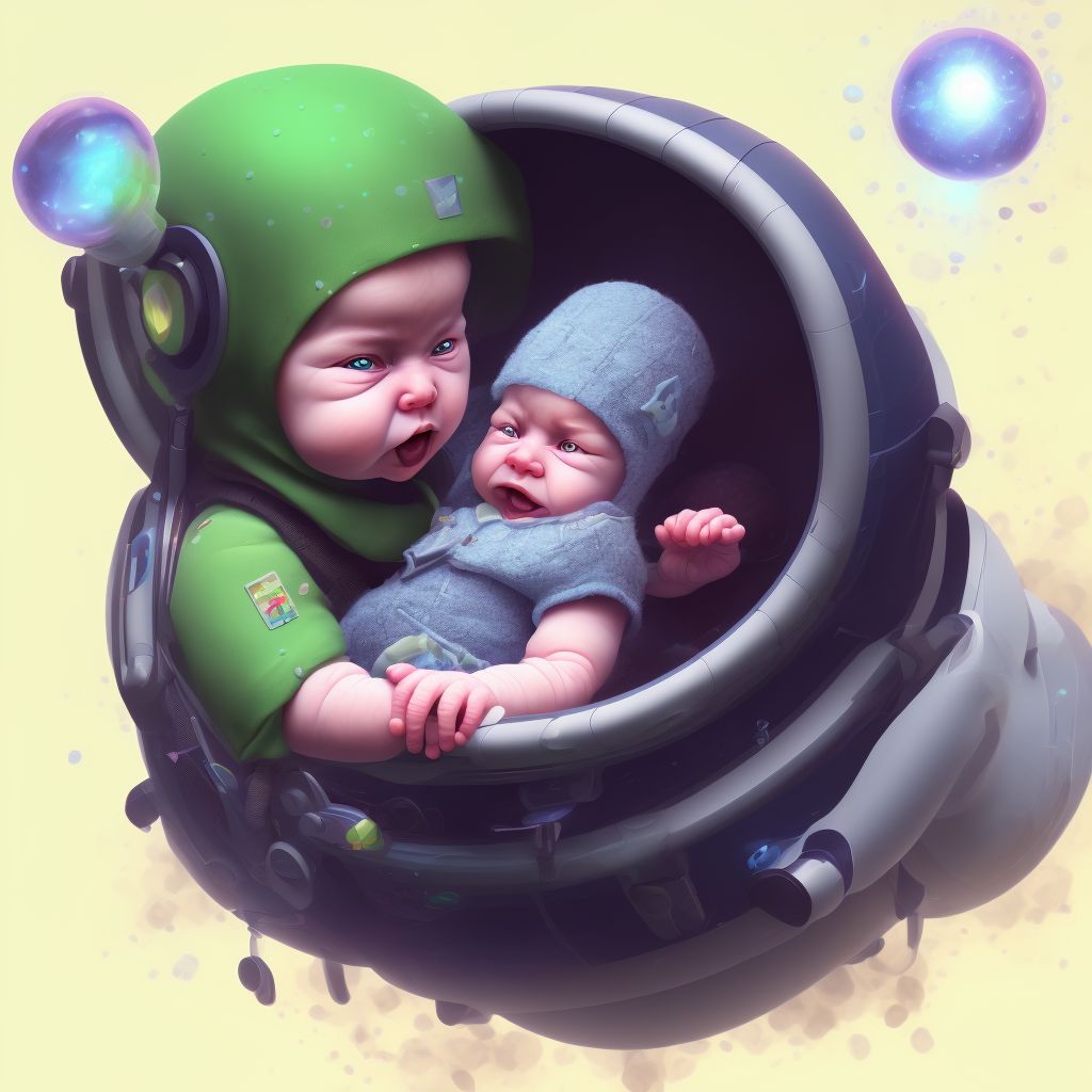 Fussy infant (baby) digital illustration