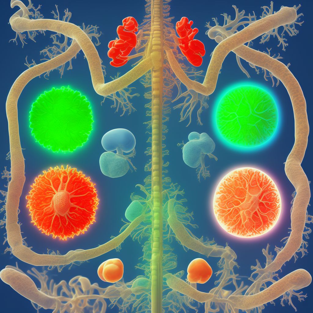 Abnormal level of hormones in specimens from respiratory organs and thorax digital illustration