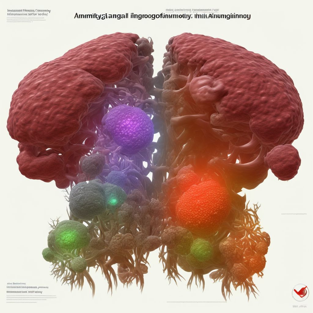 Abnormal immunological findings in specimens from digestive organs and abdominal cavity digital illustration