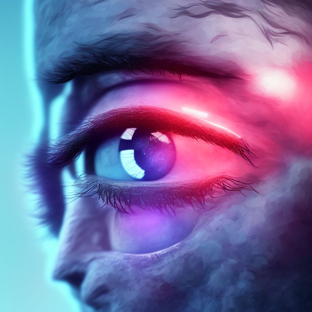 Abrasion of left eyelid and periocular area, sequela digital illustration