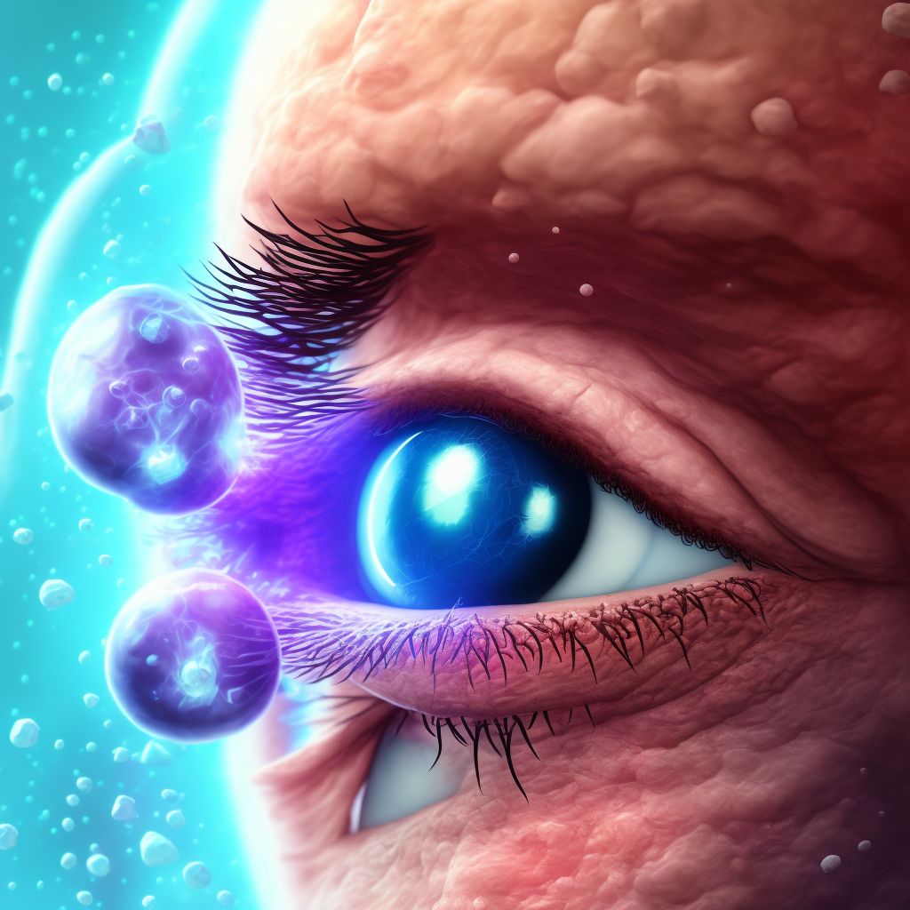 Blister (nonthermal) of unspecified eyelid and periocular area, sequela digital illustration