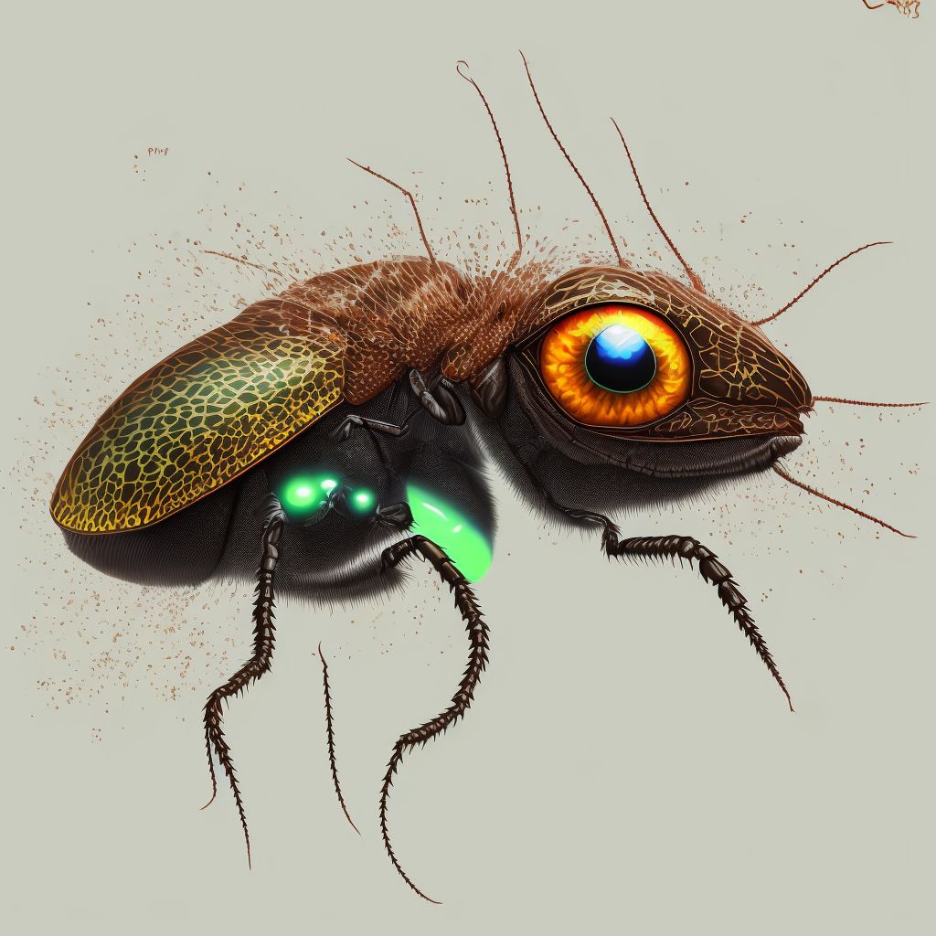 Insect bite (nonvenomous) of right eyelid and periocular area, subsequent encounter digital illustration