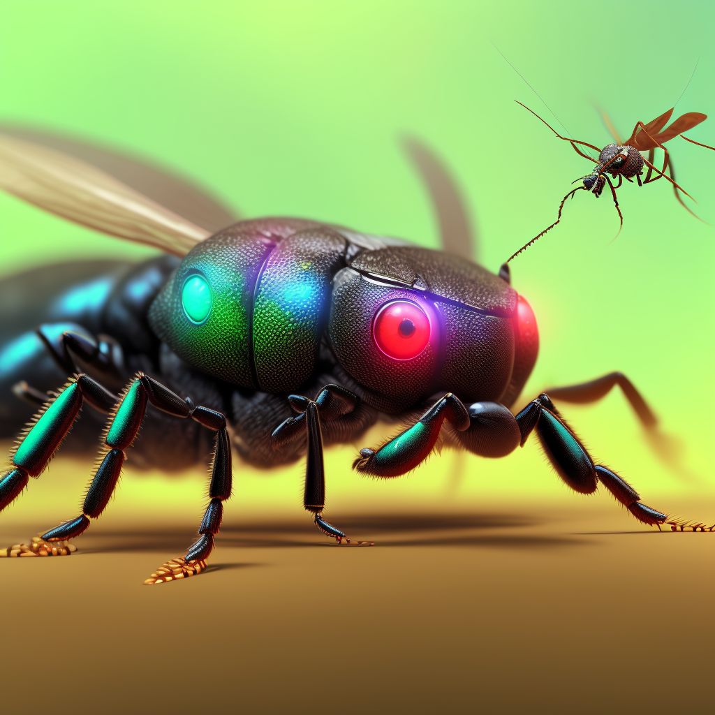 Insect bite (nonvenomous) of left eyelid and periocular area, sequela digital illustration