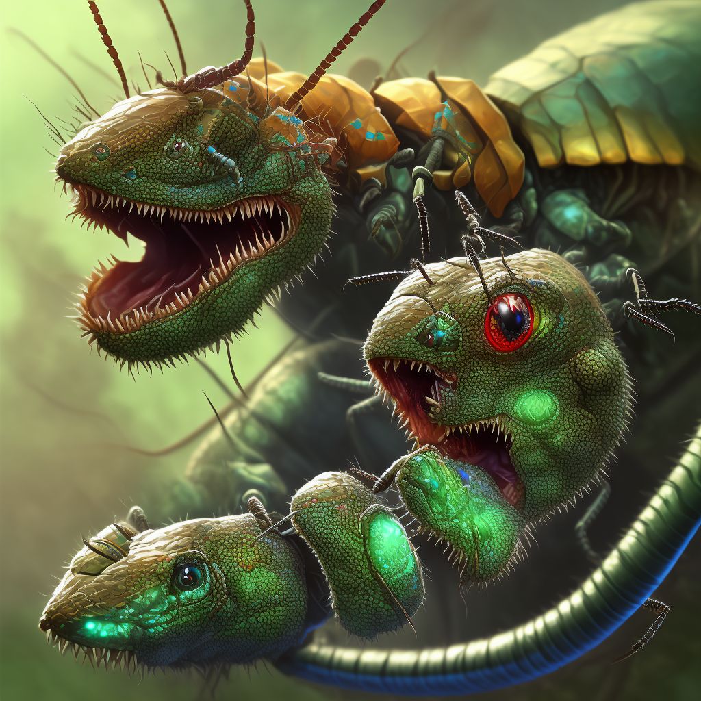 Insect bite (nonvenomous) of nose, initial encounter digital illustration