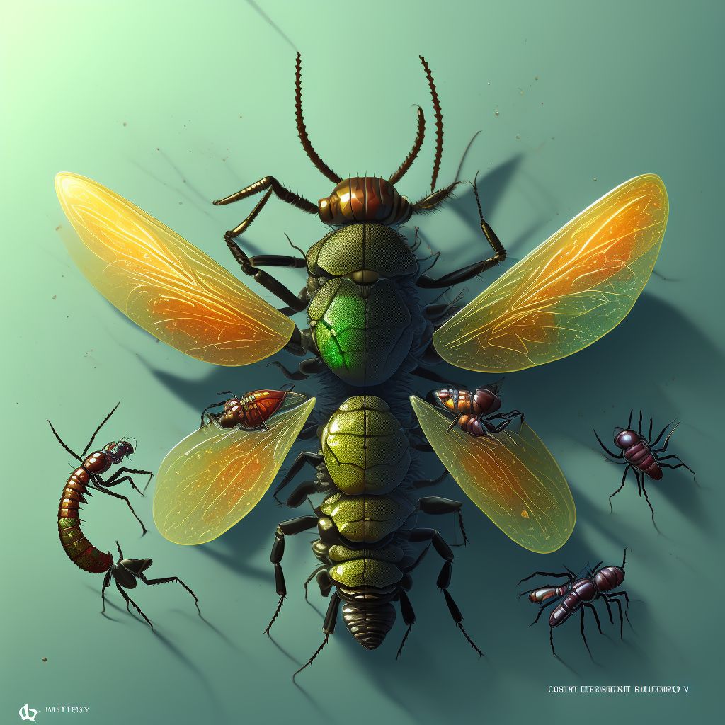 Insect bite (nonvenomous) of nose, subsequent encounter digital illustration