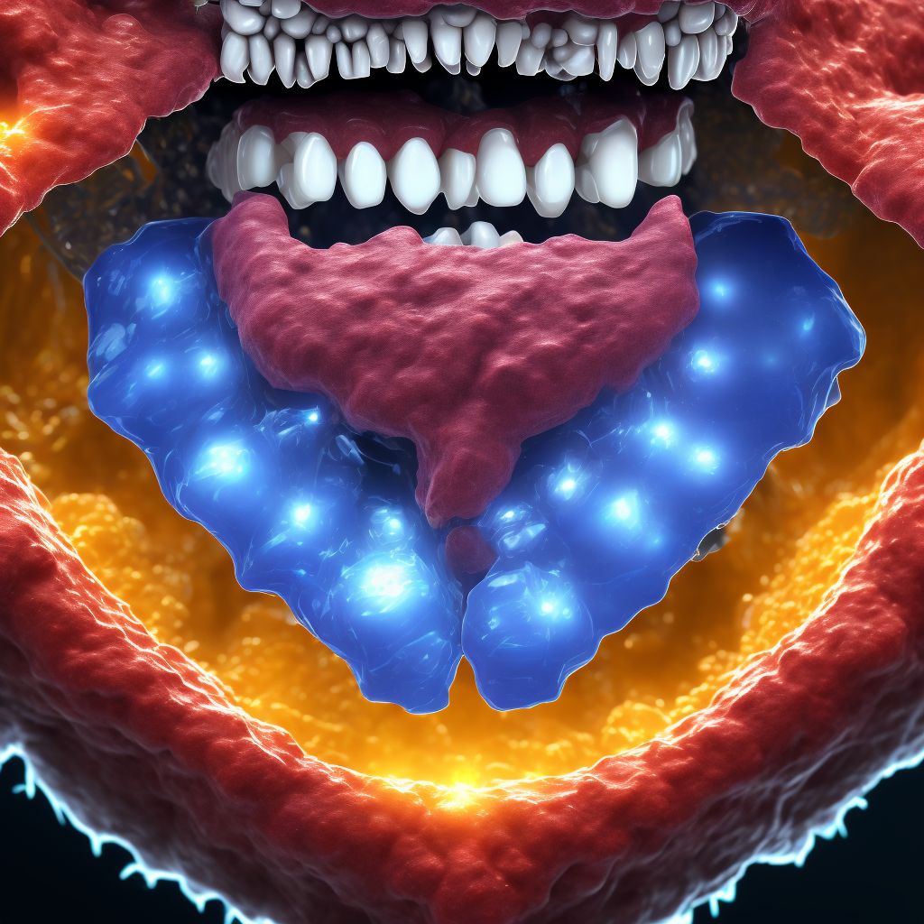 Abrasion of oral cavity, sequela digital illustration