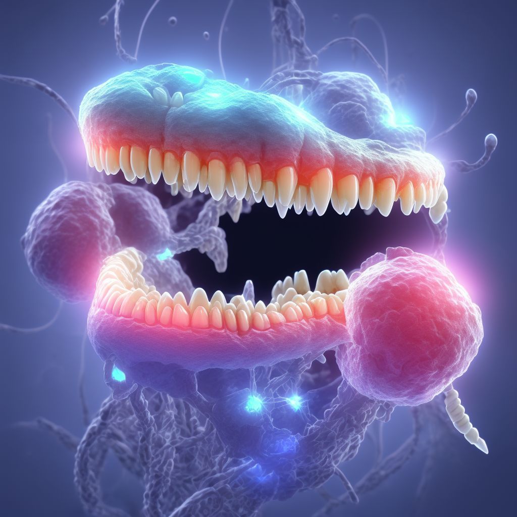 External constriction of oral cavity, sequela digital illustration