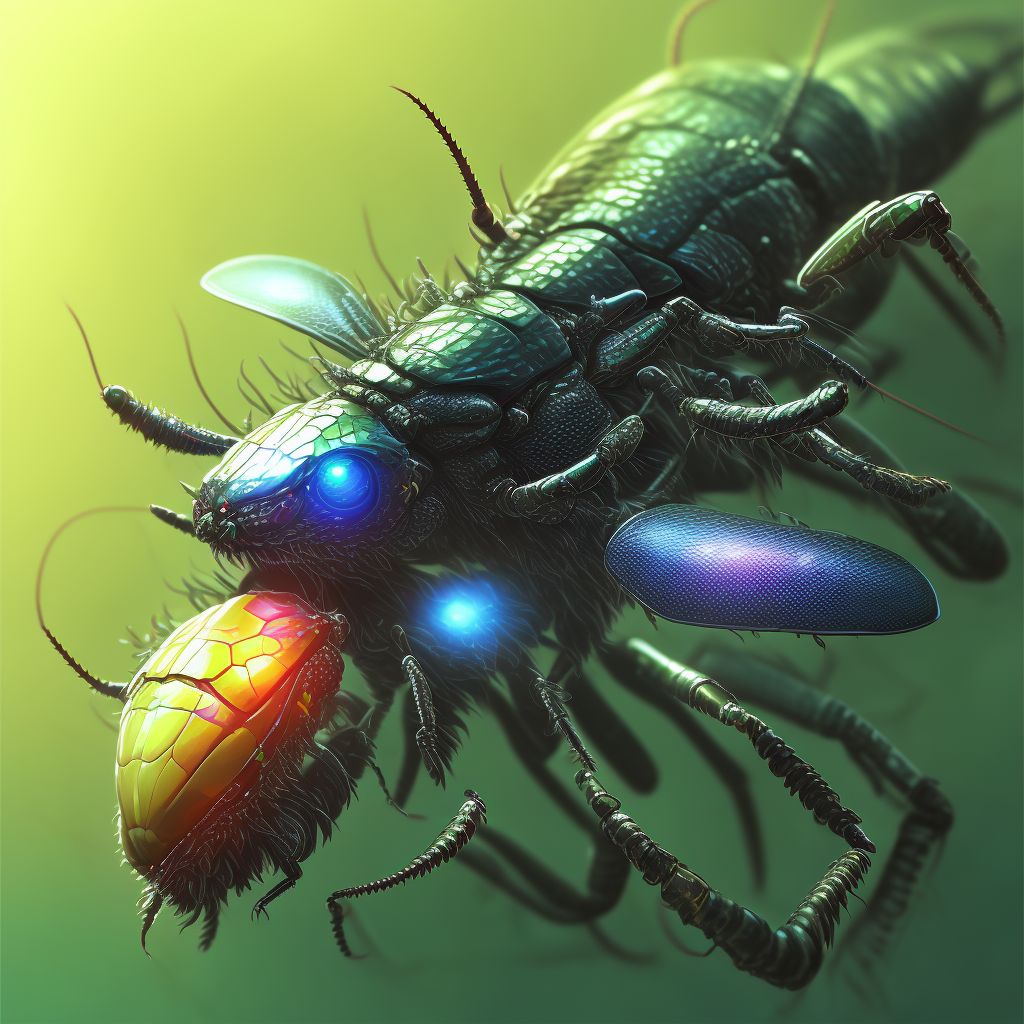 Insect bite (nonvenomous) of lip, initial encounter digital illustration