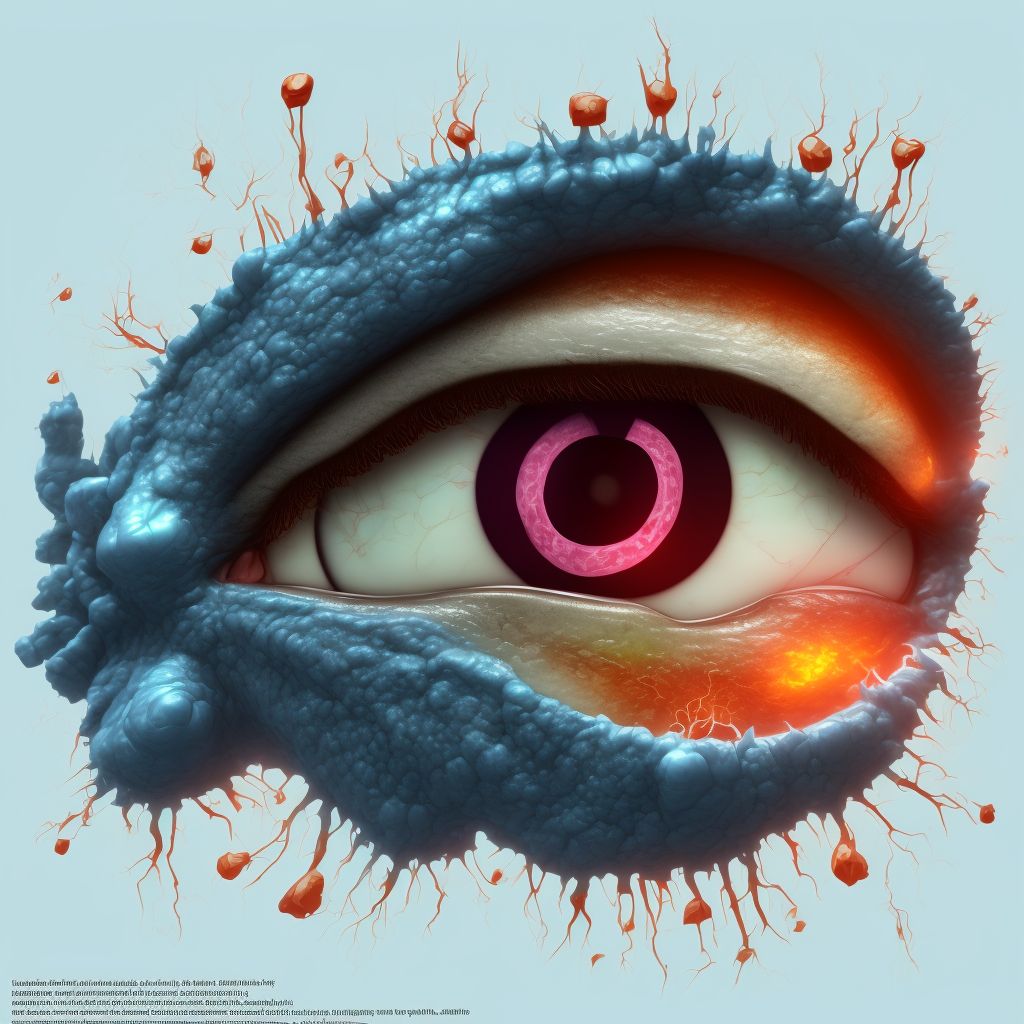 Unspecified open wound of left eyelid and periocular area, sequela digital illustration