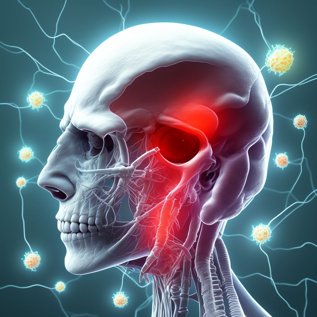 Puncture wound with foreign body of unspecified ear, sequela digital illustration