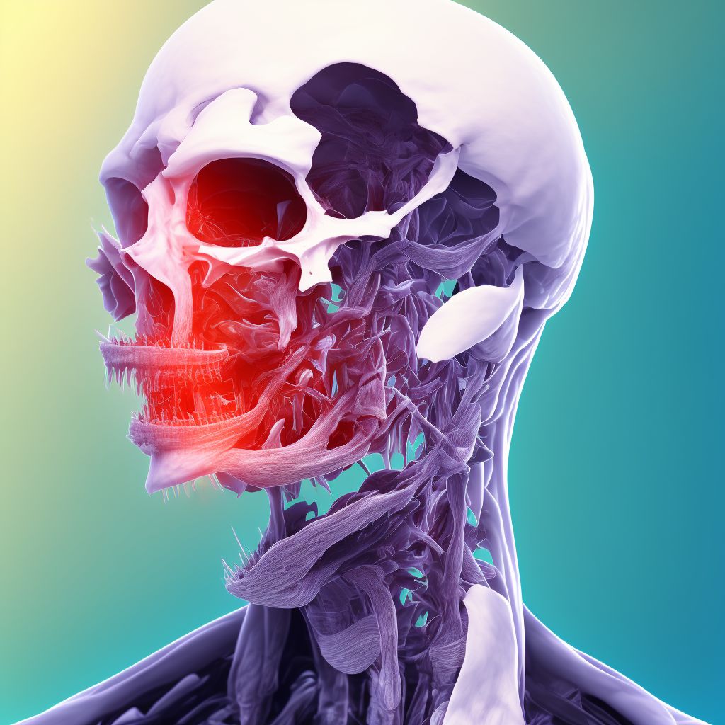 Unspecified open wound of left cheek and temporomandibular area, sequela digital illustration