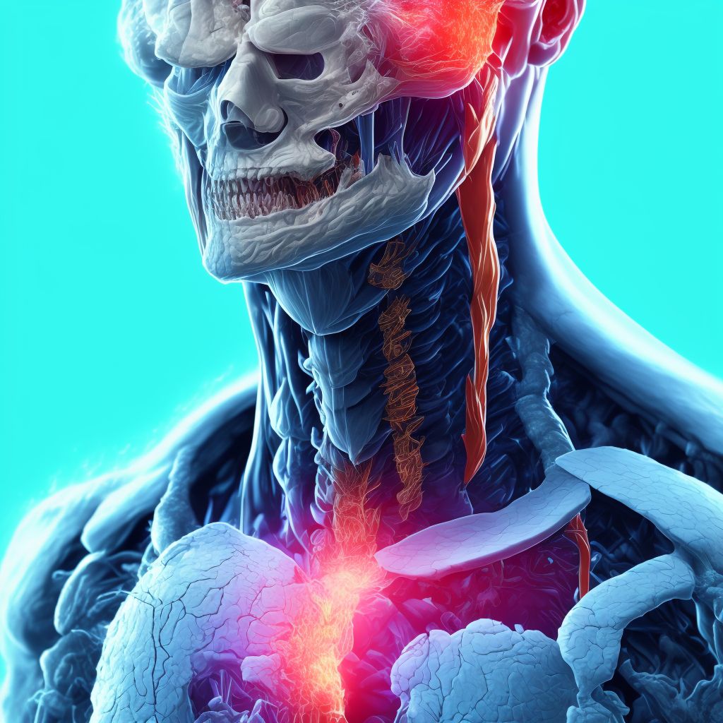 Laceration with foreign body of right cheek and temporomandibular area, sequela digital illustration