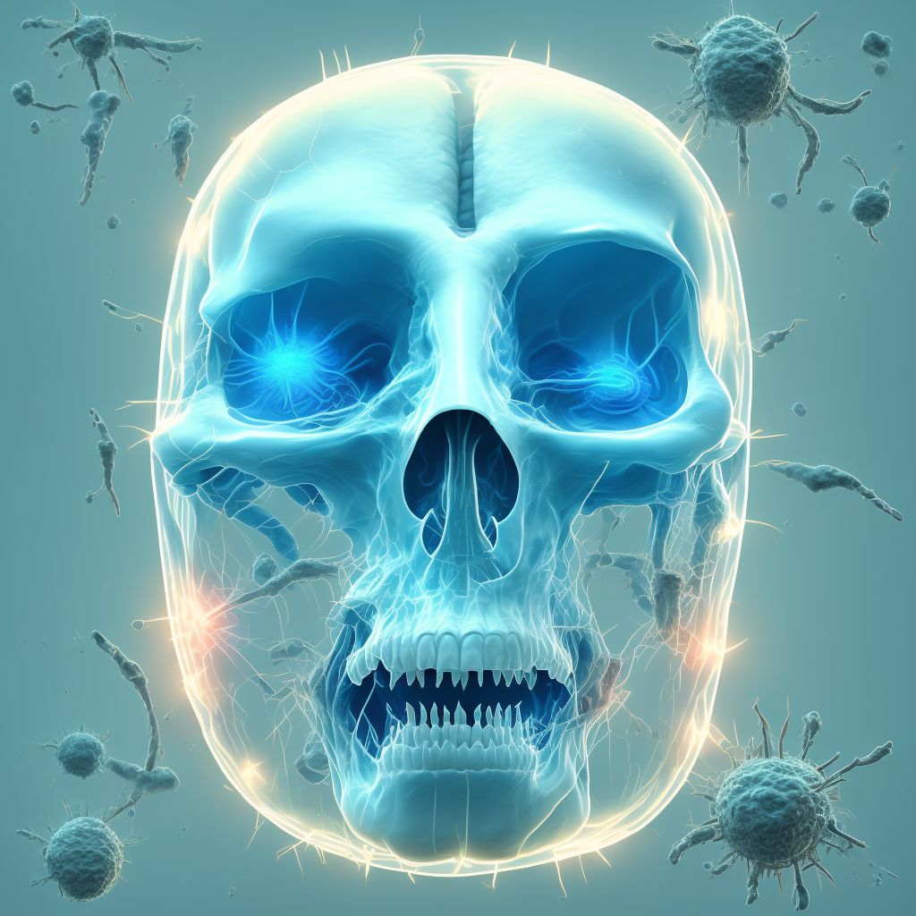 Puncture wound with foreign body of unspecified cheek and temporomandibular area, initial encounter digital illustration