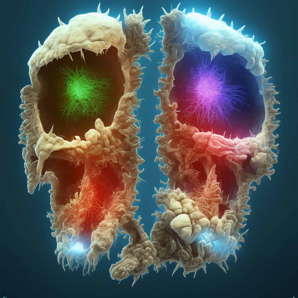 Open bite of left cheek and temporomandibular area, subsequent encounter digital illustration