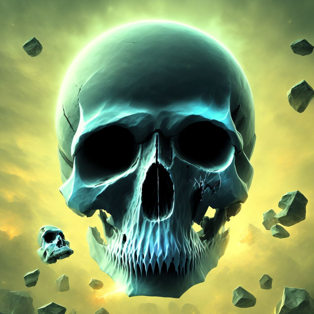 Fracture of vault of skull, initial encounter for closed fracture digital illustration