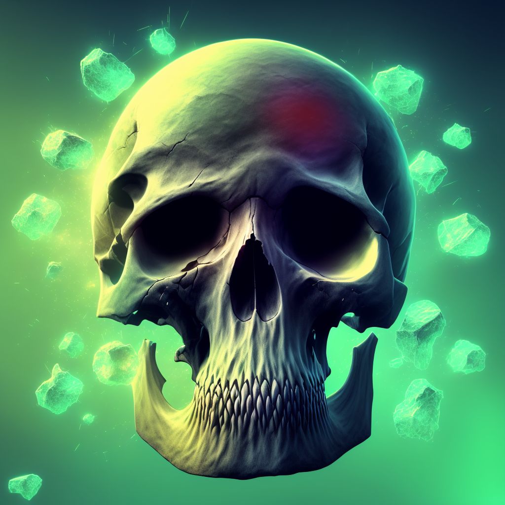 Fracture of vault of skull, subsequent encounter for fracture with delayed healing digital illustration