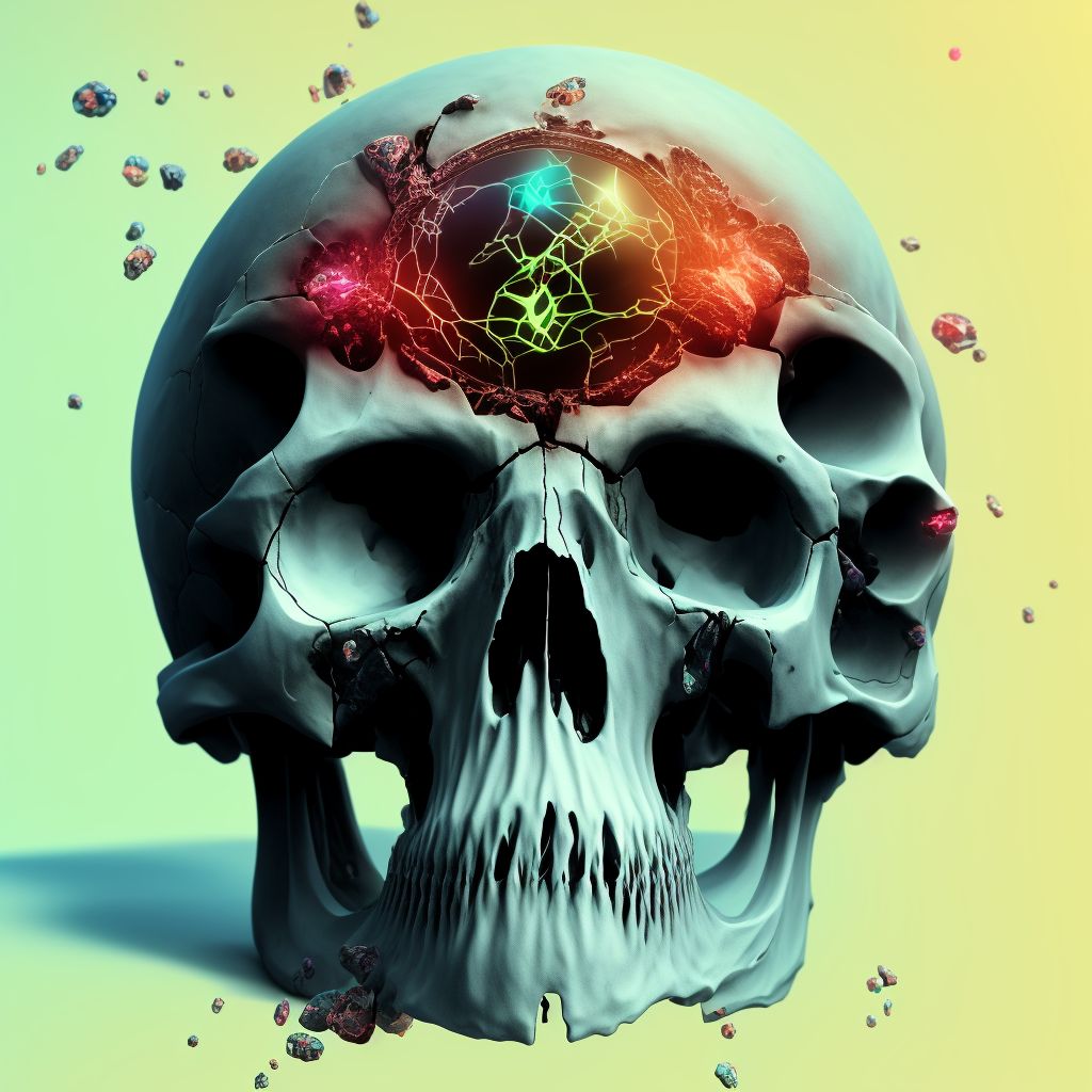 Fracture of vault of skull, sequela digital illustration