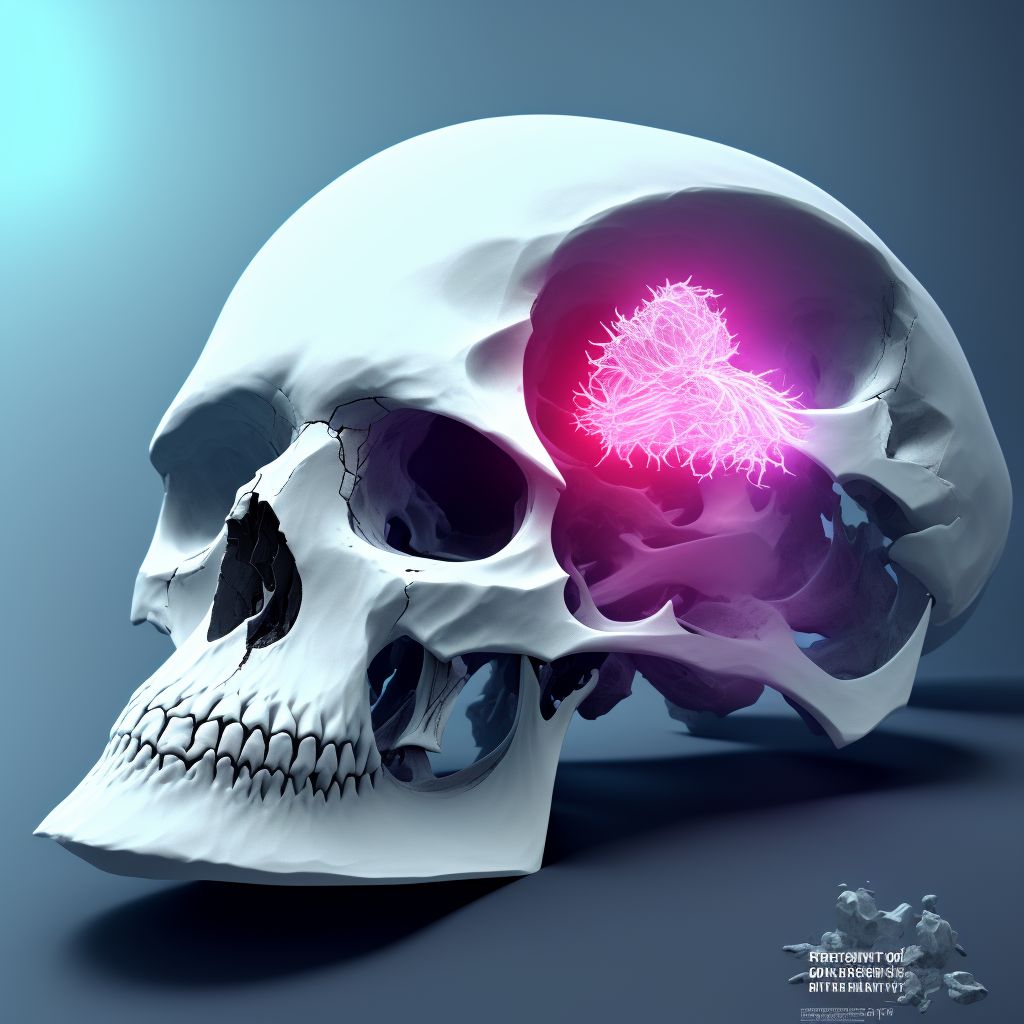 Fracture of base of skull, left side, initial encounter for closed fracture digital illustration