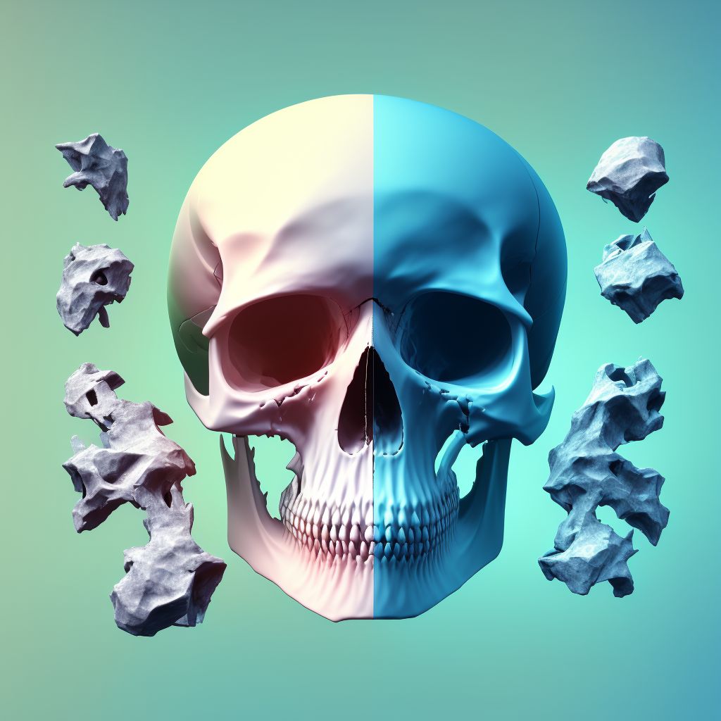 Fracture of base of skull, unspecified side, initial encounter for closed fracture digital illustration