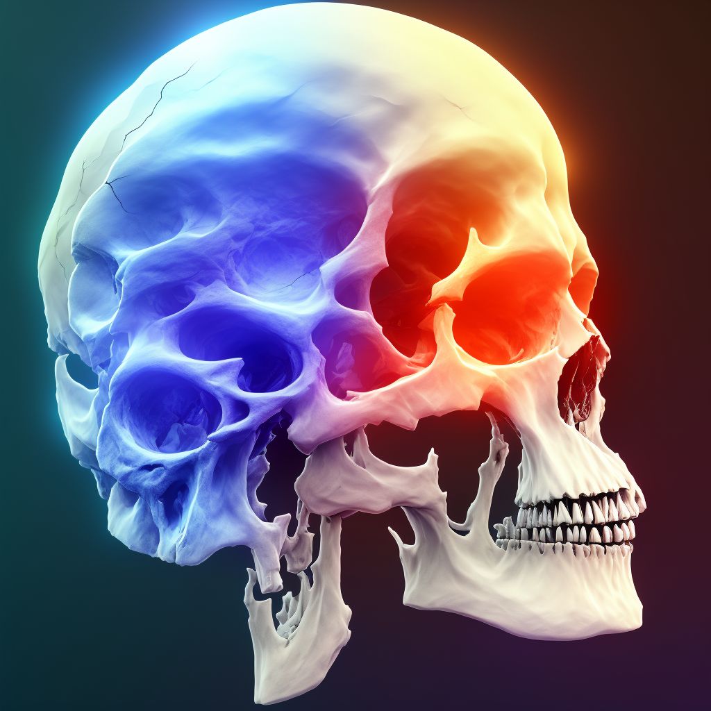 Unspecified fracture of base of skull, subsequent encounter for fracture with routine healing digital illustration