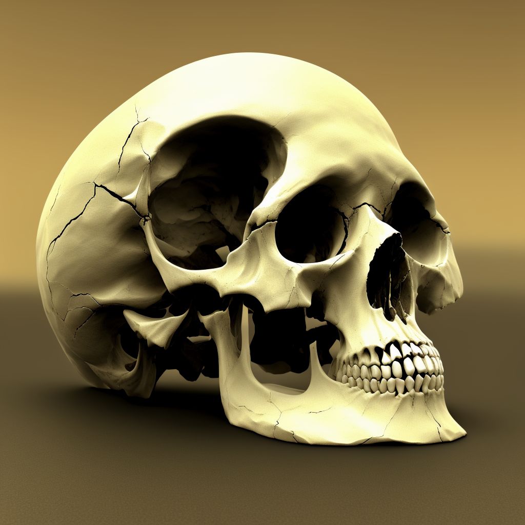 Unspecified fracture of base of skull, sequela digital illustration