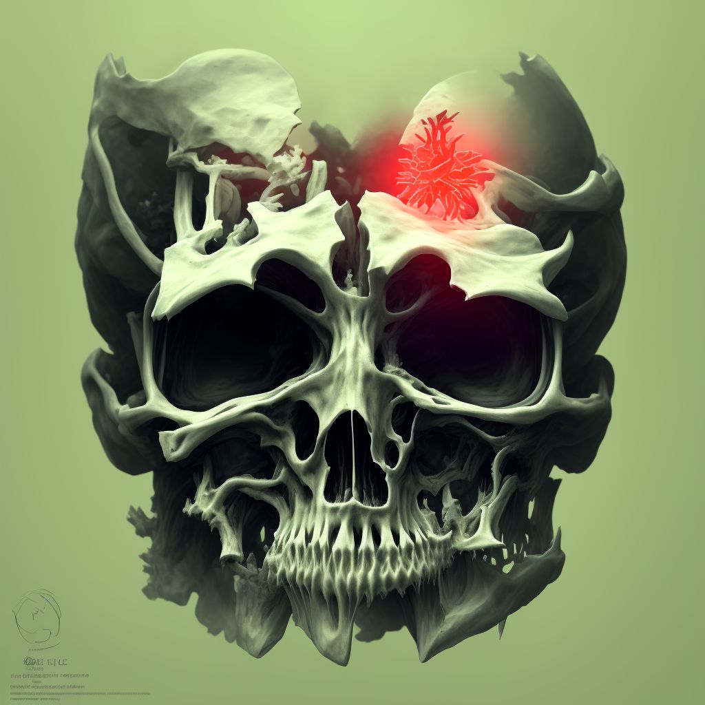 Type II occipital condyle fracture, unspecified side, initial encounter for closed fracture digital illustration