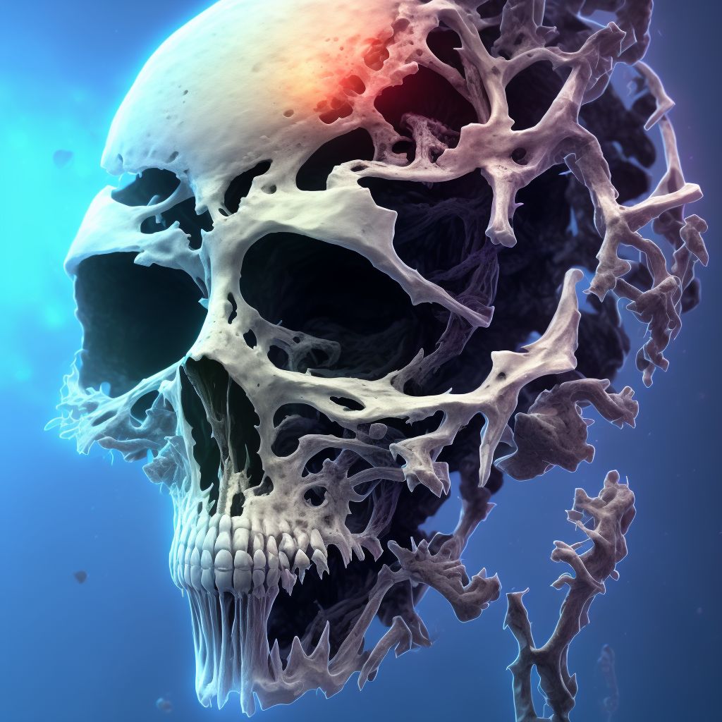 Type II occipital condyle fracture, unspecified side, initial encounter for open fracture digital illustration