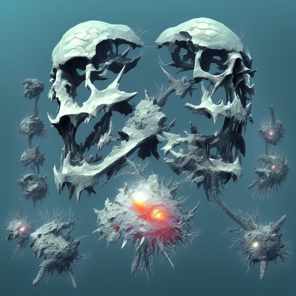 Type I occipital condyle fracture, left side, initial encounter for open fracture digital illustration