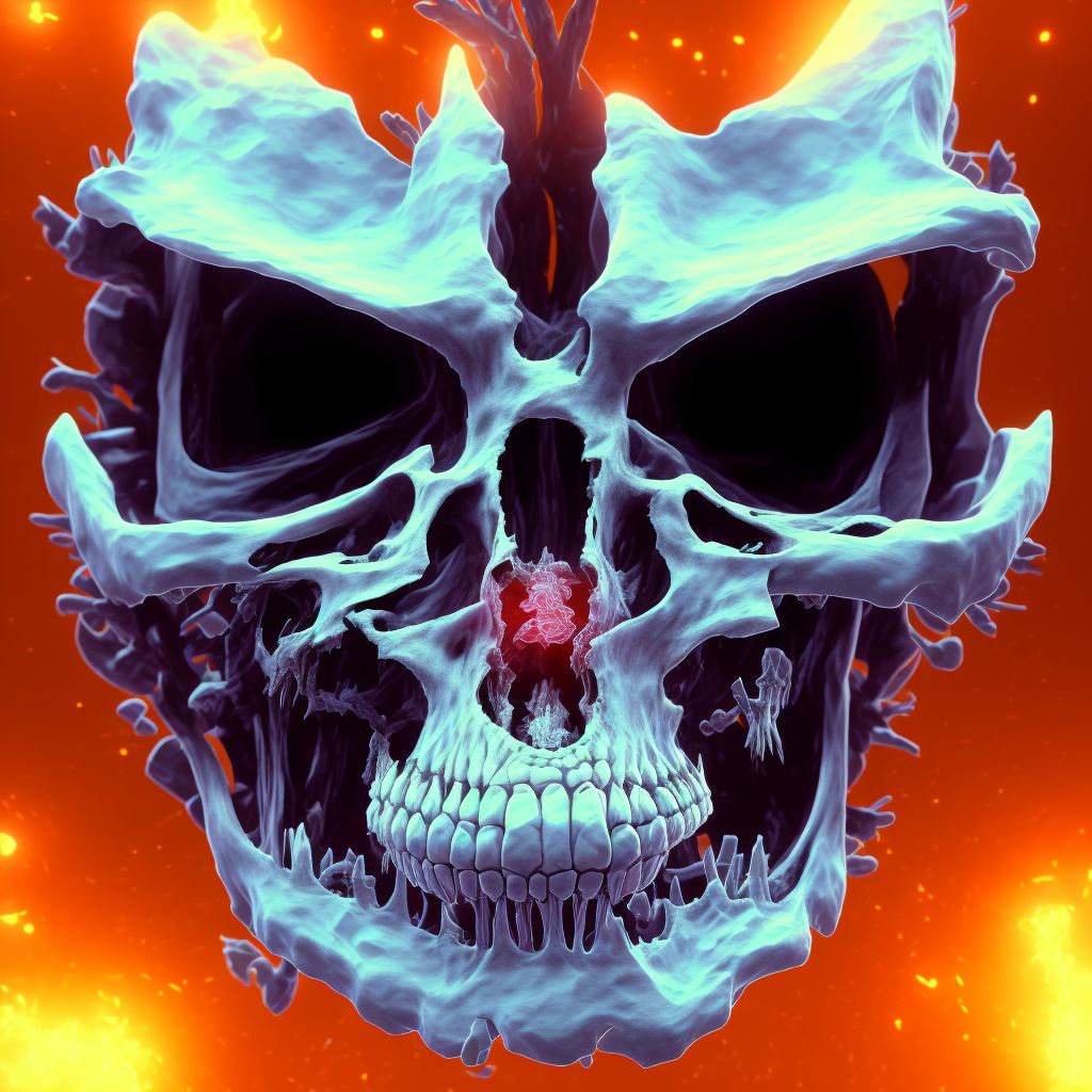 Type II occipital condyle fracture, left side, subsequent encounter for fracture with nonunion digital illustration