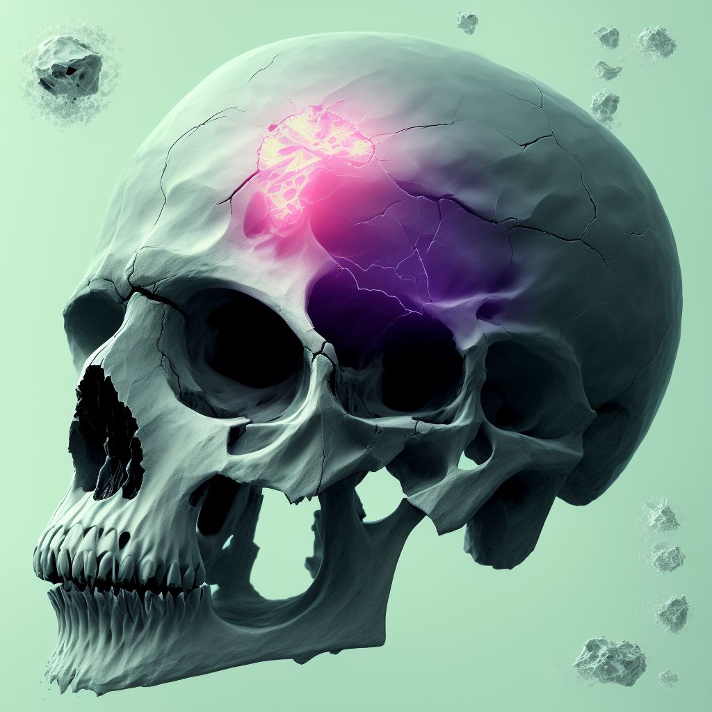 Other fracture of base of skull, initial encounter for closed fracture digital illustration