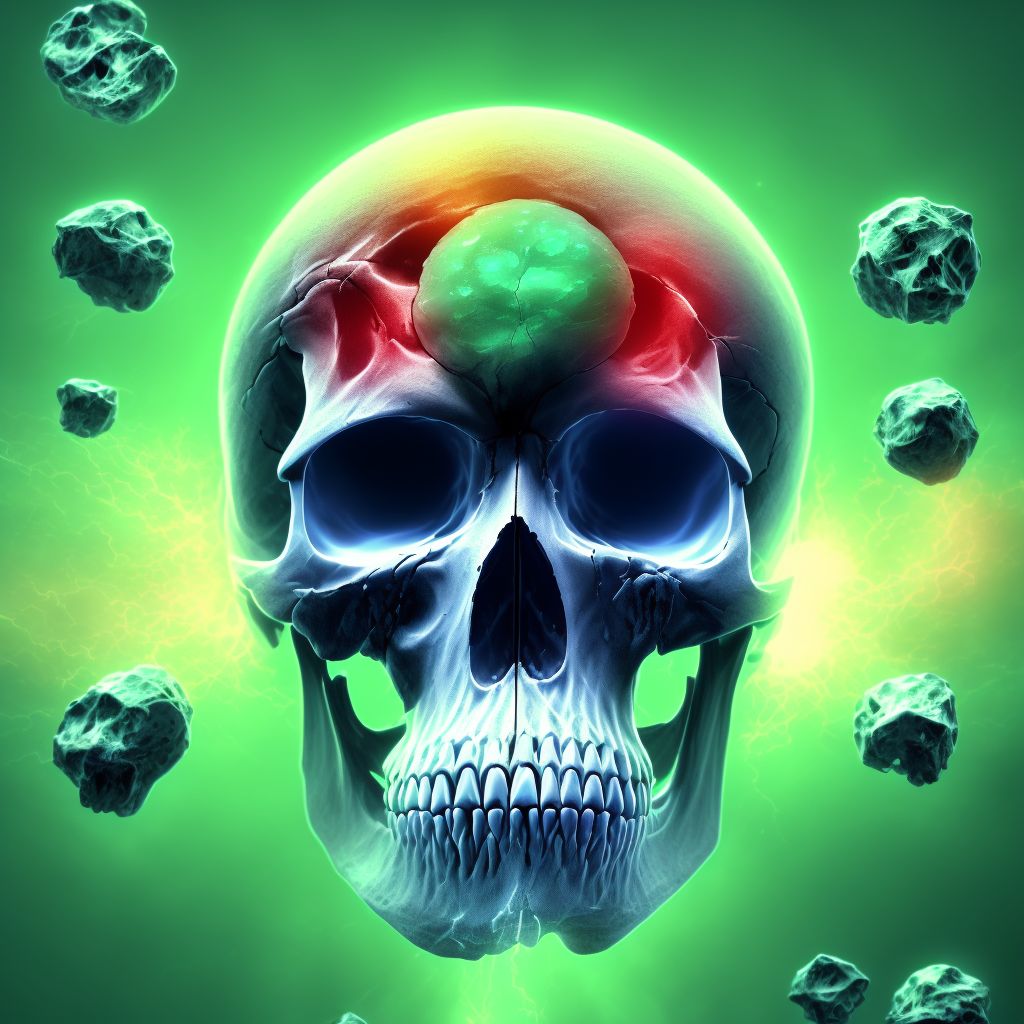 Other fracture of base of skull, sequela digital illustration